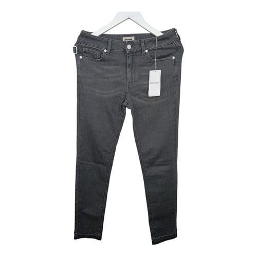 Pre-owned Zadig & Voltaire Slim Jeans In Grey