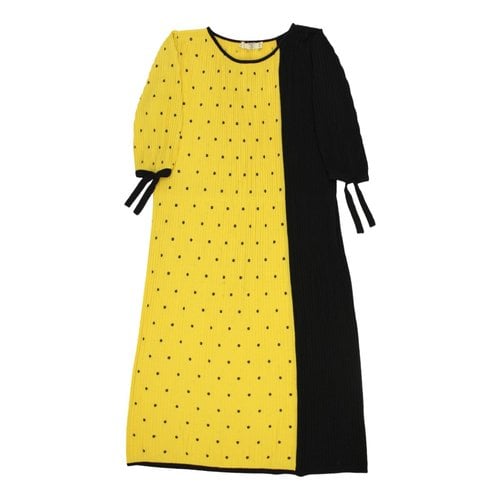 Pre-owned Valentino Wool Mid-length Dress In Yellow