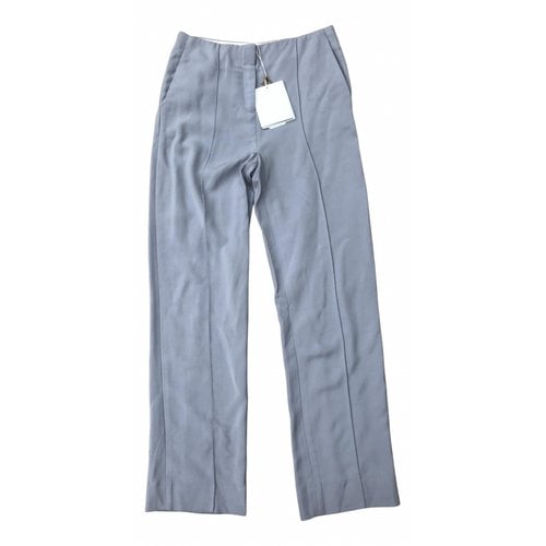 Pre-owned Diane Von Furstenberg Straight Pants In Grey