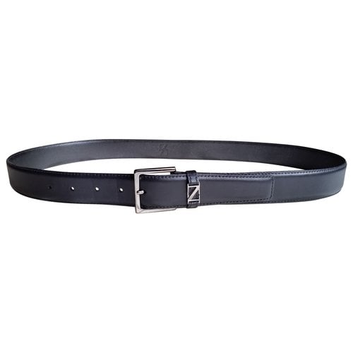 Pre-owned Zegna Leather Belt In Black