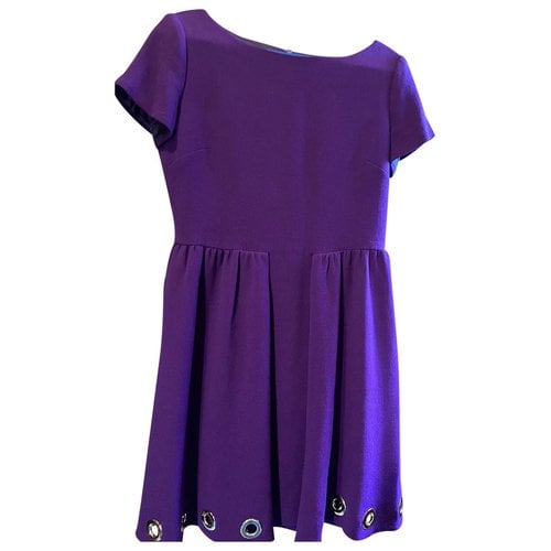 Pre-owned Moschino Wool Mid-length Dress In Purple