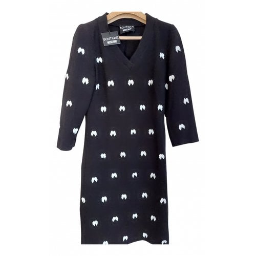 Pre-owned Moschino Wool Dress In Black