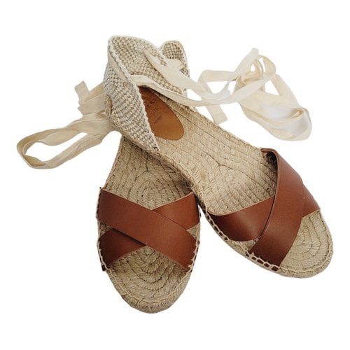 Pre-owned Sézane Leather Espadrilles In Brown