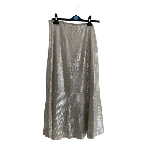 Pre-owned The White Company Mid-length Skirt In Silver