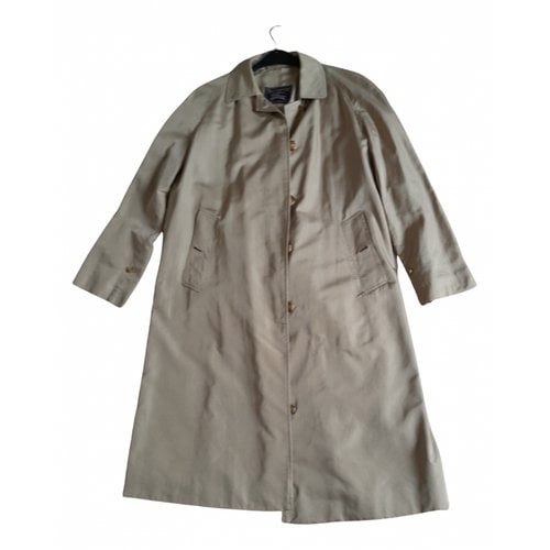 Pre-owned Burberry Silk Trench Coat In Beige