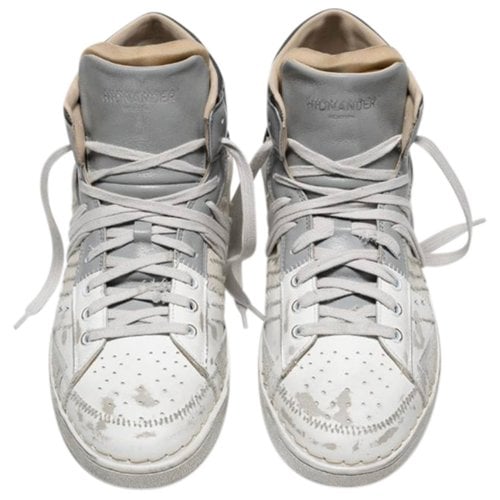 Pre-owned Hidnander Leather Trainers In Grey