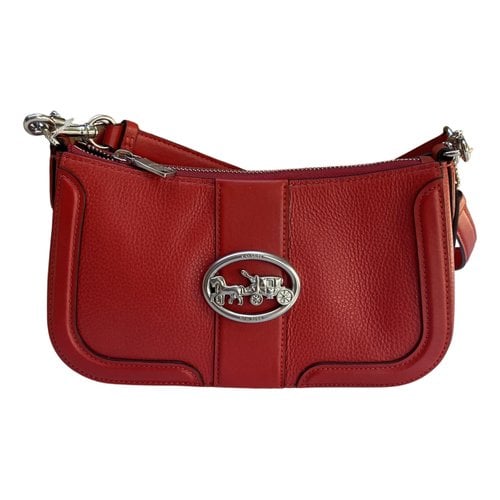 Pre-owned Coach Wristlet Nolita 19 Leather Crossbody Bag In Red