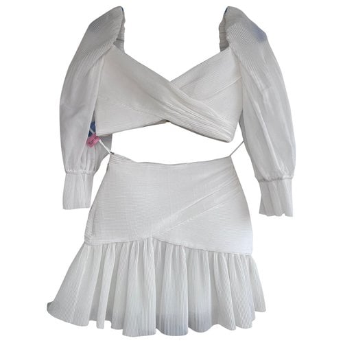Pre-owned Zimmermann Skirt Suit In White