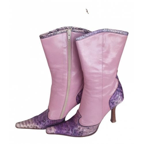Pre-owned Le Silla Leather Ankle Boots In Pink