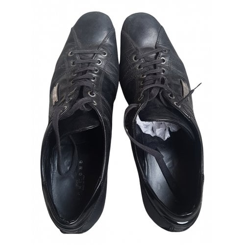 Pre-owned John Richmond Leather Trainers In Black