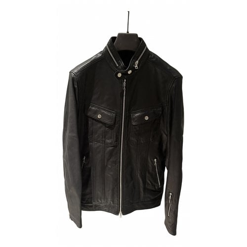 Pre-owned Sophnet Leather Jacket In Black