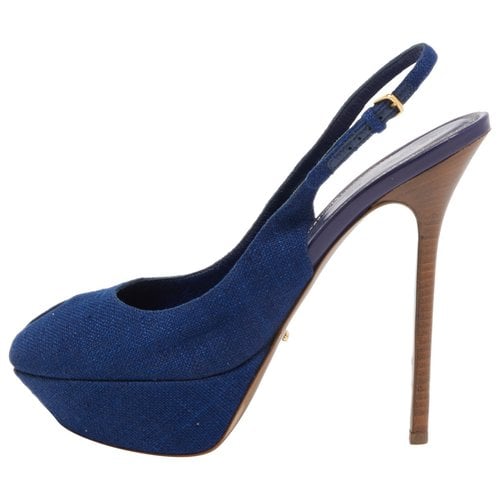 Pre-owned Sergio Rossi Cloth Heels In Blue