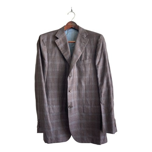 Pre-owned Kiton Linen Vest In Brown