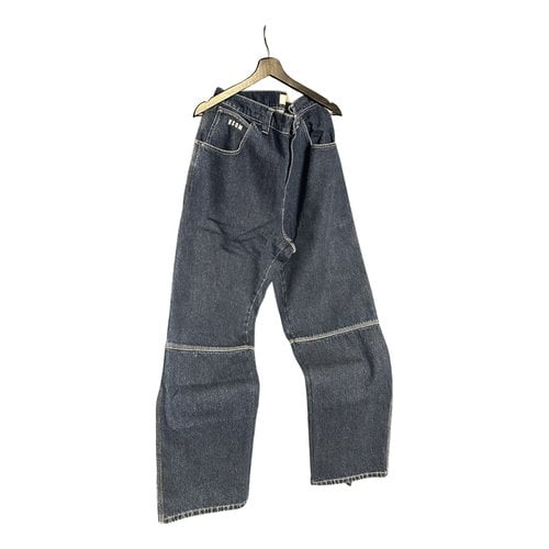 Pre-owned Msgm Trousers In Blue