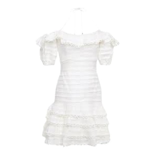 Pre-owned Zimmermann Linen Mini Dress In White