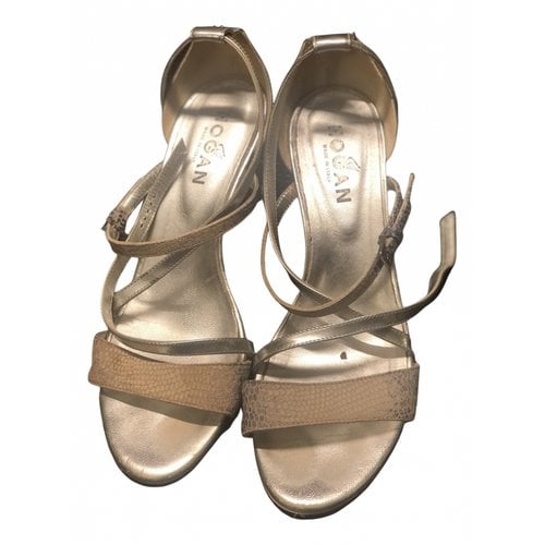 Pre-owned Hogan Leather Sandals In Silver