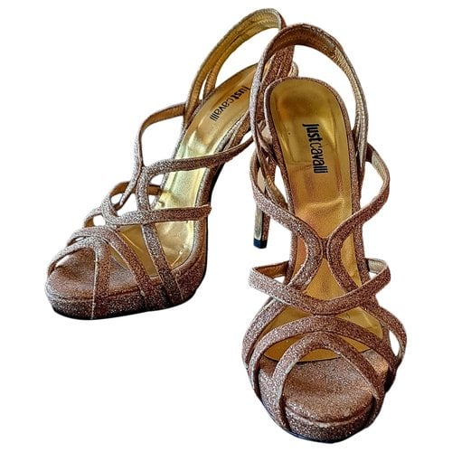 Pre-owned Just Cavalli Leather Sandals In Gold