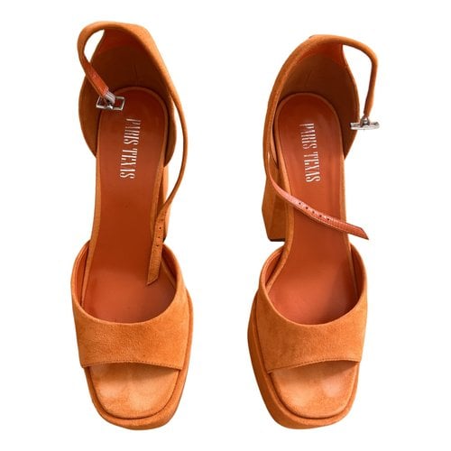 Pre-owned Paris Texas Leather Sandals In Orange