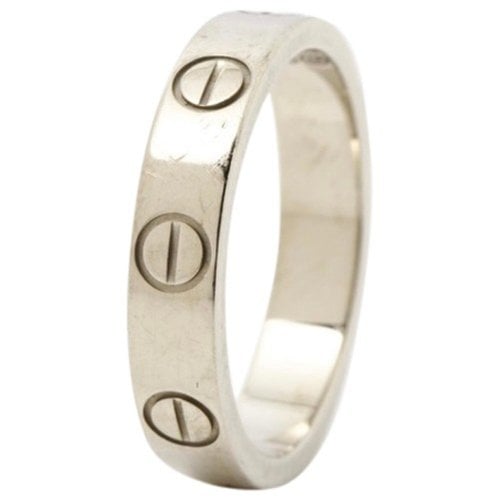 Pre-owned Cartier Love White Gold Ring In Silver