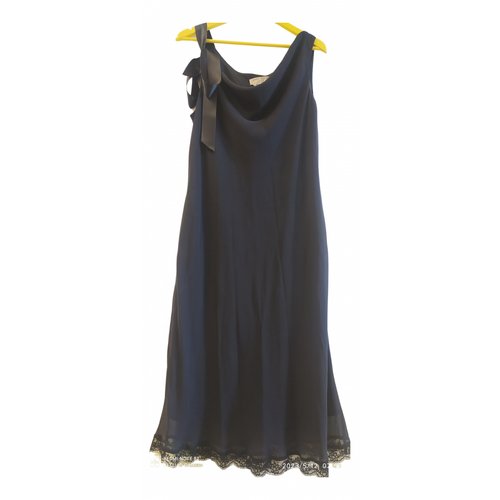 Pre-owned Marina Rinaldi Silk Mid-length Dress In Black