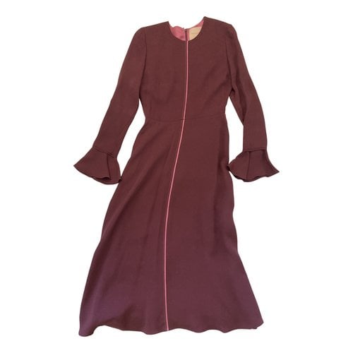 Pre-owned Roksanda Silk Mid-length Dress In Burgundy