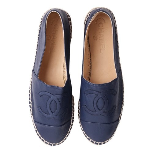 Pre-owned Chanel Leather Espadrilles In Blue