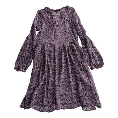 Pre-owned Dkny Silk Mid-length Dress In Purple