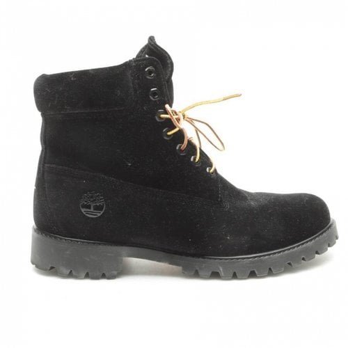 Pre-owned Timberland Cloth Boots In Black