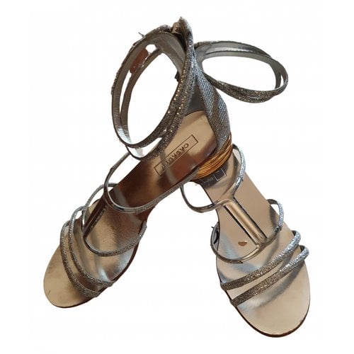 Pre-owned Casadei Leather Sandal In Silver