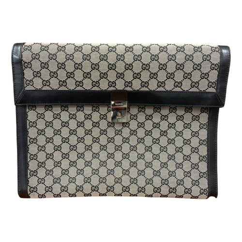 Pre-owned Gucci Cloth Small Bag In Grey