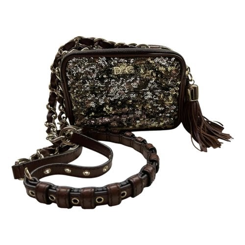 Pre-owned D&g Glitter Bag In Gold