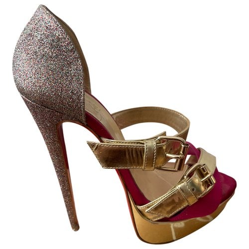 Pre-owned Christian Louboutin Glitter Sandals In Metallic