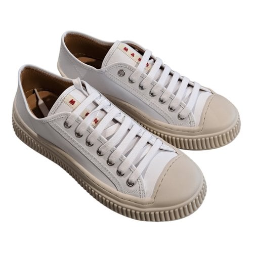 Pre-owned Marni Leather Trainers In White