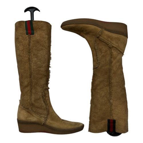 Pre-owned Gucci Boots In Brown