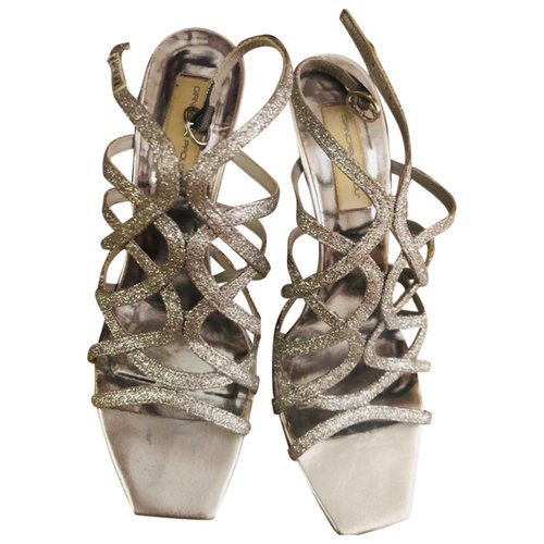 Pre-owned Giancarlo Paoli Leather Sandals In Silver