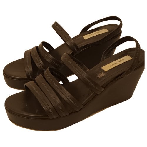 Pre-owned Fausto Santini Leather Sandals In Anthracite