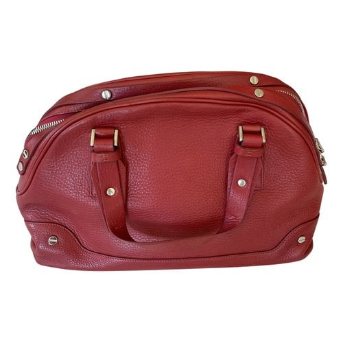 Pre-owned Borbonese Leather Handbag In Red