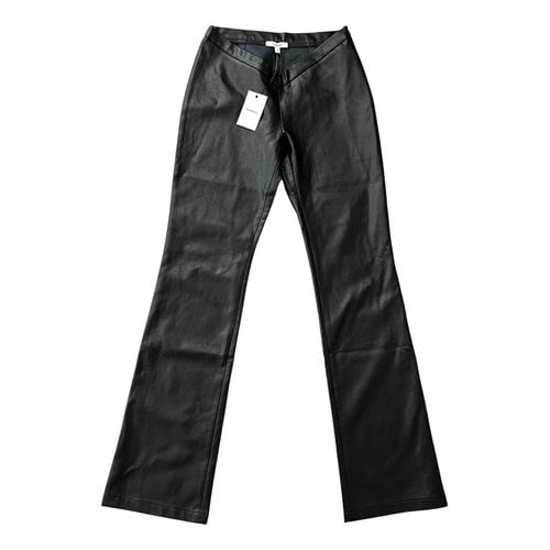 Pre-owned Miaou Leather Trousers In Black