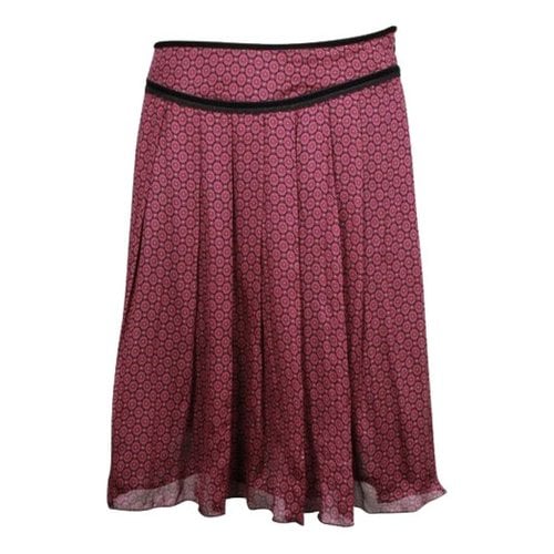 Pre-owned Max & Co Silk Skirt In Burgundy