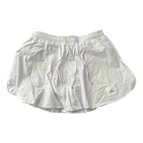 Pre-owned Alo Yoga Mini Skirt In White