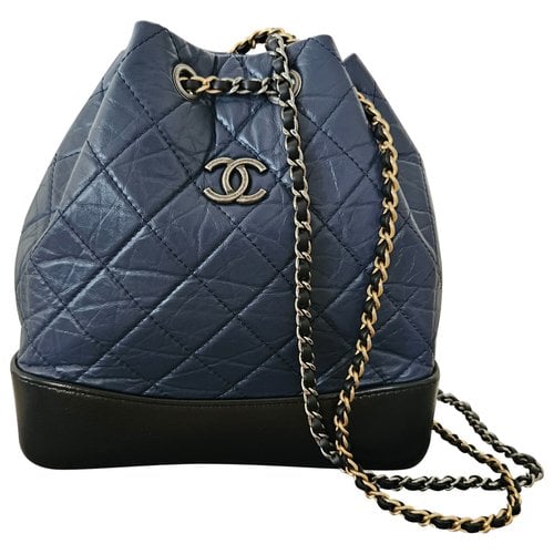 Pre-owned Chanel Leather Backpack In Blue