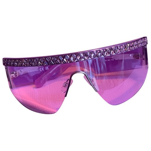 Pre-owned Swarovski Oversized Sunglasses In Pink