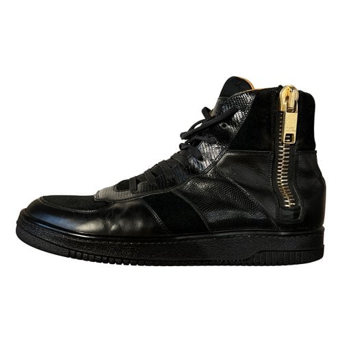 Pre-owned Marc Jacobs Leather High Trainers In Black