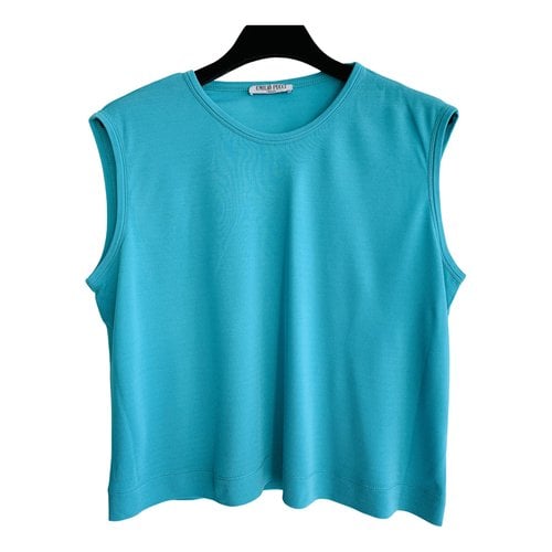Pre-owned Emilio Pucci Silk Top In Turquoise