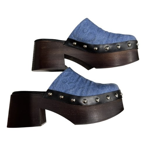 Pre-owned N°21 Leather Mules & Clogs In Blue