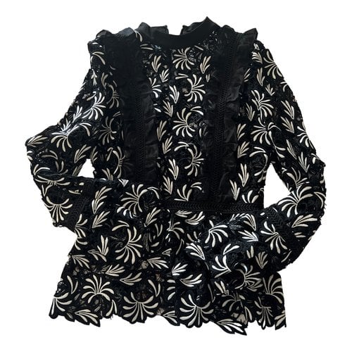 Pre-owned Self-portrait Blouse In Black