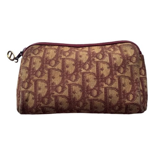 Pre-owned Dior Cloth Clutch Bag In Brown