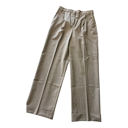 Pre-owned Max & Co Wool Large Pants In Grey