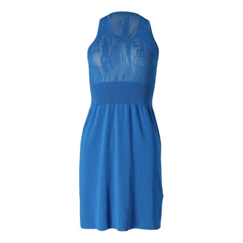 Pre-owned Balenciaga Silk Mid-length Dress In Blue