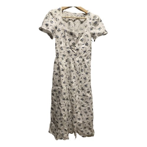 Pre-owned Reformation Linen Mid-length Dress In White